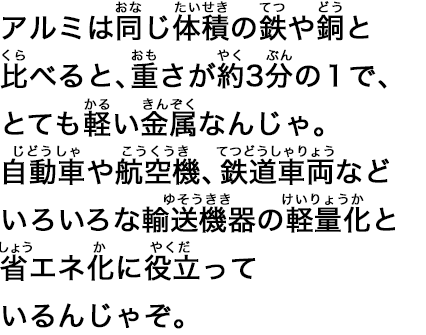 アルミのこと もっと知りたい！ | 知ろう！見よう！アルミのコト 三協