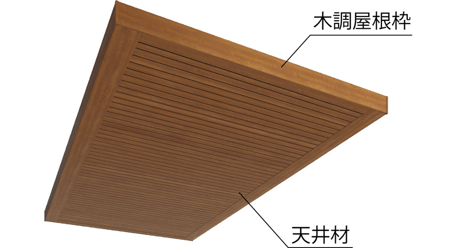 Roof 木調屋根枠／天井材