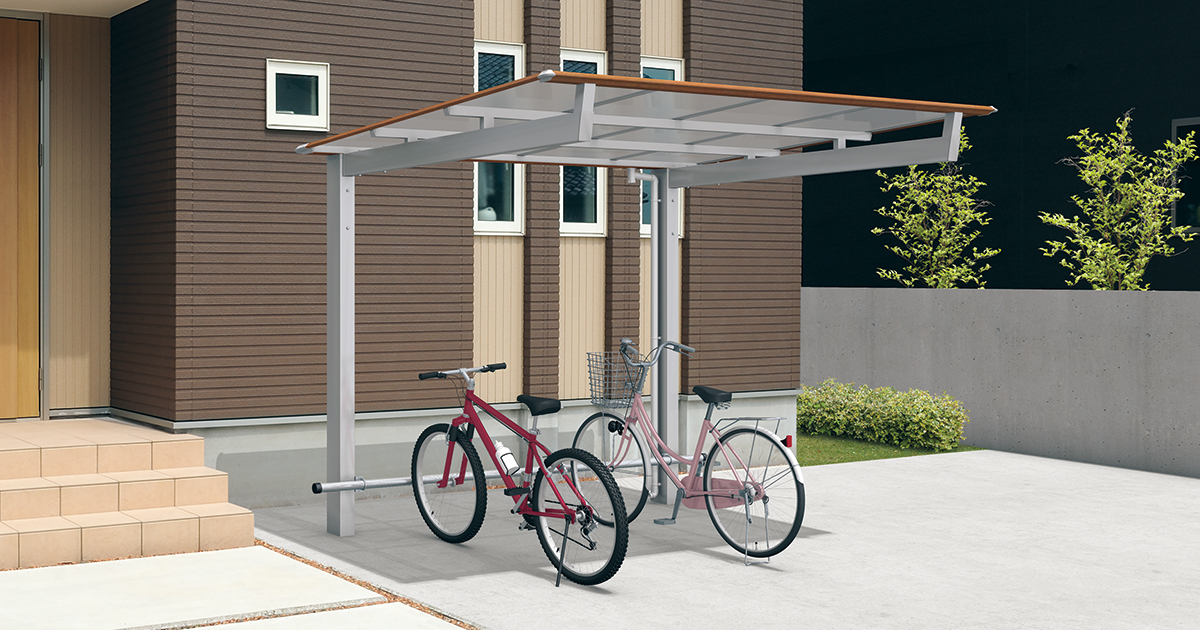 自転車置き場 アルミス アルミサイクルハウス2.5S-SV型 『DIY向け テント生地 家庭用 サイクルポート 屋根』 シルバー - 2